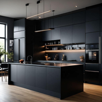 Armoire de cuisine Readymade Armoire de cuisine moderne Fournisseur design Vente en gros Meubles modulaires en bois Pvc Mdf Ensemble d'armoires de cuisine