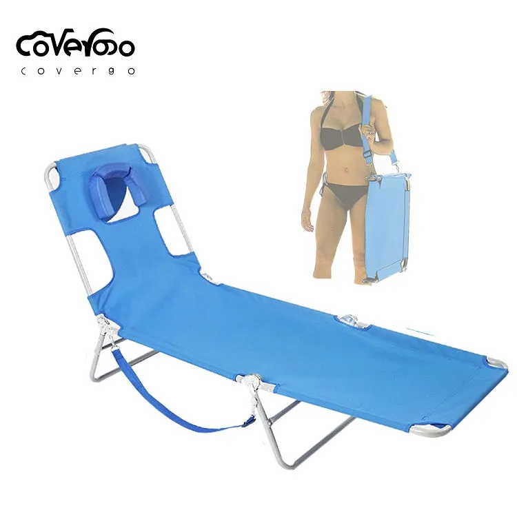 Custom Outdoor Camping Portable Fold Sun Beds Beach Sun Lounger Chair