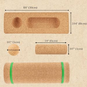 CZFIT Thick Granule <b>Massage</b> Yoga Roller Set with Yoga <b>Ball</b> and Small Cork Roller for Women 30cm Length - Product Image 2