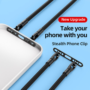 超薄型ステンレス製デュアルバックル付きスマホストラップ 耐久性紛失防止コネクター メタルバックステッカー携帯電話用ストラップ - Product Image 4