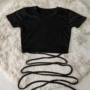 Top Corto de Verano 2025 para Mujer, Venta al por Mayor, Cuello Redondo, Sexy, 100% Algodón - Product Image 6