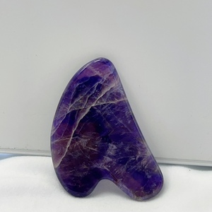 Rouleau de jade naturel violet <span class=keywords><strong>Jaderoller</strong></span>, pierre précieuse de cristal de jade, rouleau de massage facial Gua Sha avec boîte cadeau - Product Image 1