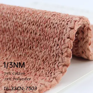 1/3NM 75% Coton 25% Nylon Polyamide fantaisie tissage plat machine à tricoter crochet haute vitesse ceinture fil pour 3GG