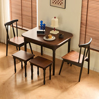 Table à manger extensible en bois massif, table à dîner pliable vintage, meubles de maison gain de place pour petit appartement