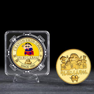 Crayon de dibujos animados de Metal artesanal Shin-Chan Anime Comic coleccionables moneda chapada en oro para regalo de niños - Product Image 1