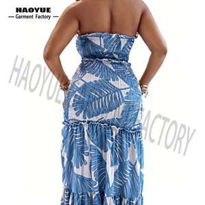 Abito da Spiaggia Maxi Blu di <span class=keywords><strong>King</strong></span> Mcgreen Star, Vestito alla Moda con Stampa Frontale Traspirante ed Ecologico per l'Autunno - Product Image 4