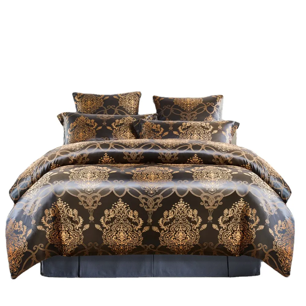 Luxury Satin Jacquard Bedding Set King Size For Saudi Arabia Market