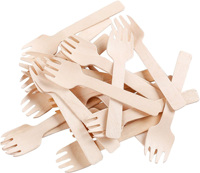 Ensemble de couverts jetables durables en bois de bouleau robuste, ustensiles compostables pour Thanksgiving, Noël et les fêtes