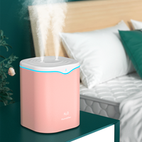 Humidificateur et diffuseur ultrasonique USB 2L à double buse, lumières LED colorées, brume épaisse, humidistat, aromathérapie pour hôtel et voiture
