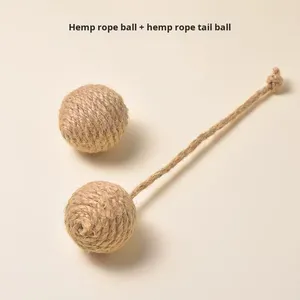 Juguete Interactivo de Alta Calidad para Mascotas, Ratón de Sisal con Cola de Plumas, Juguete de Ratón de Sisal para Gatos - Product Image 4