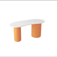 Meubles de maison de luxe, table de bureau moderne, bureau d'ordinateur, table de réception, table de travail en marbre blanc