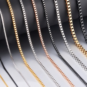 Collier en acier inoxydable plaqué <span class=keywords><strong>or</strong></span> 18 carats 316L inaltérable, chaîne maille forçat vintage, accessoires DIY, bijoux tendance, cadeau, vente en gros - Product Image 1