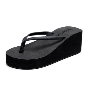 2021 Summer Classic Platform <strong>Slippers</strong> for Women Custom Wholesale <strong>Waterproof</strong> Anti-Slip <strong>Outdoor</strong> Wedges Flip Flops with Heel - Product Image 1