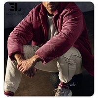 LARSUR Veste en velours côtelé rembourré d'usine personnalisée Manteaux en duvet rembourrés à bulles Veste matelassée en velours côtelé Veste matelassée