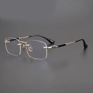 Nouvelles <span class=keywords><strong>lunettes</strong></span> de lecture rétro sans monture pour hommes, de style professionnel, haute définition, avec protection contre la lumière bleue et monture carrée - Product Image 1
