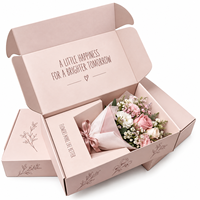 Boîte d'expédition en carton ondulé en gros, recyclable, protectrice, pliable, sécurisée, avec insert personnalisé pour cadeaux floraux