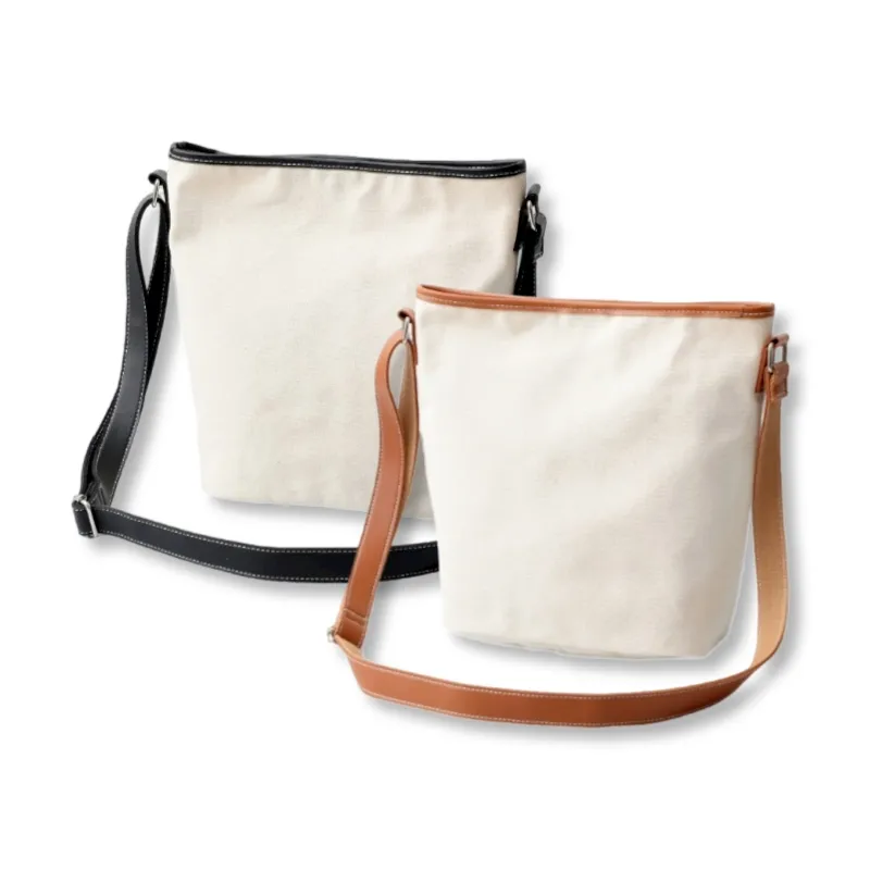 Heavy Duty White Gift Travel Messenger Crossbody Bags Manufacturers Cotton Canvas Shopping Tote Bag With Leather Rope Handles