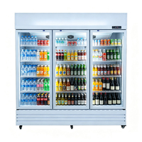Enfriador de Botellas de Cerveza Vertical Comercial de Gran Capacidad, Enfriador de Aire, Control de Temperatura Mecánico, Estantes Ajustables LED, Acero Inoxidable