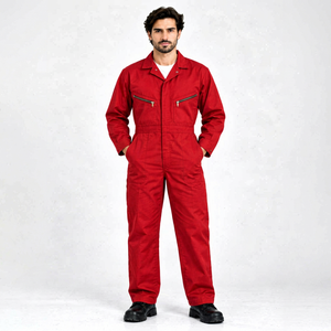Mens <b>Red</b> Work Coverall Dust Proof Long Sleeve Utility Overalls Uniform Industrial Workwear Maintenance Clothing CE Certified - Product Image 1