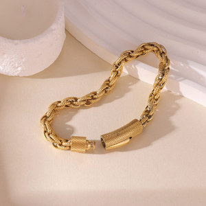 Vente chaude Titane Acier Hommes Fleur Panier Chaîne <span class=keywords><strong>Bracelet</strong></span> <span class=keywords><strong>Couple</strong></span> <span class=keywords><strong>Bracelet</strong></span> - Product Image 2