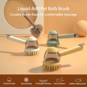 Nouvelle brosse de bain pour <span class=keywords><strong>animaux</strong></span> de compagnie avec distributeur de liquide, manche long, poils en silicone doux, massage, nettoyage en profondeur, mousse, brosse de toilettage pour chiens et chats - Product Image 1