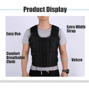 Gilet lesté vide de 35 kg <span class=keywords><strong>pour</strong></span> l'entraînement de boxe, la musculation, le fitness et l'équipement de gym – <span class=keywords><strong>Veste</strong></span> ajustable - Product Image 5