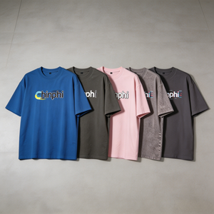 T-shirt oversize 100% coton, imprimé logo, poids lourd, uni, personnalisé, mode, décontracté, pour hommes et femmes - Product Image 1