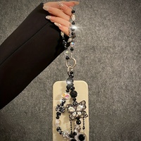 Colgante para Teléfono, Cordón de Muñeca para Teléfono, Colgante de Mariposa con Diamantes de Imitación, Llavero para Bolso, Joyería de Moda para Mujer, Accesorio Gótico Vintage