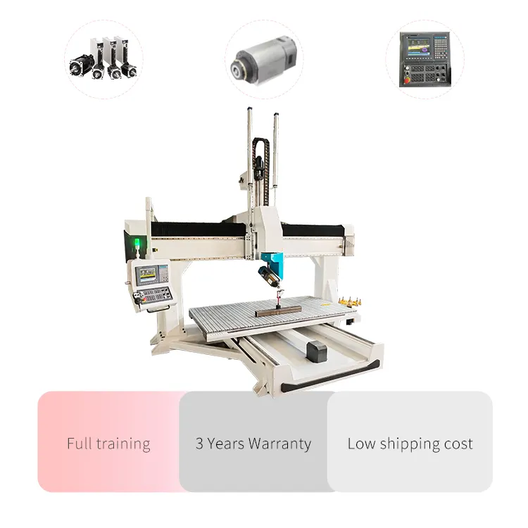 Factory Directly Supply Lower Price 5 axis CNC Router Metal Cutting Machine 3D Wood Carving CNC Router
