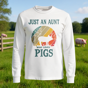 Maglietta a maniche lunghe con stampa: Solo una zia che adora i maiali - Product Image 3