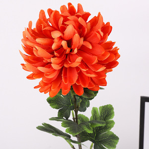 Bouquet de chrysanthèmes en soie, grandes fleurs artificielles colorées, décoration de mariage et de maison, art floral hautement réaliste - Product Image 3