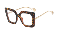 Nouvelle monture de lunettes carrée à monture complète pour femme, motif floral, style européen et américain, ultra-légère, anti-lumière bleue