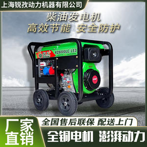 Shirai RZ8000LE LE3 5.5KW Diesel Generator 230V 50Hz Manual Electric Start Single Phase <b>Three</b> Phase Dual Voltage - Product Image 5