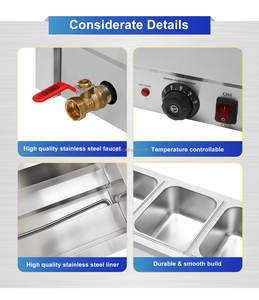 New Catering Equipment <b>Buffet</b> Commercial Stainless Steel Electric Bain Marie Steam <b>Table</b> Food Warmer 50 Trays/Hour Energy Saving - Product Image 6