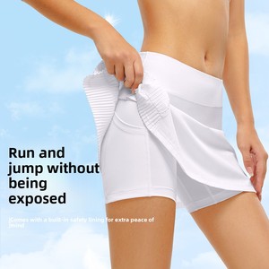 <span class=keywords><strong>RUNA</strong></span> PULSE Empire-Taille Sportlicher Plissierter Nylon-Spandex Knitterfreier Kurzer Tennisrock Damen Golf Yoga Lauf Turniere - Product Image 3