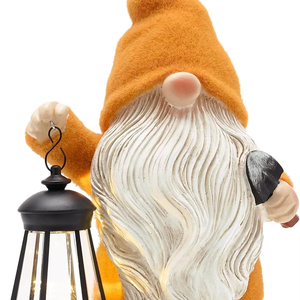 Modelo de Búho Navideño para Otoño, Búho Decorativo para Jardín con Linterna, Luces Solares, Resina Impermeable, Pintado a Mano, Artístico, para Exteriores - Product Image 1