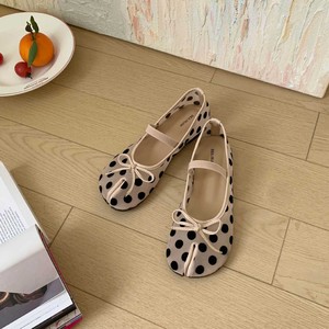 Zapatos Planos Mary Jane con Puntos, Punta Redonda, Correa en T y Decoración de Lazo para Mujer, Todas las Temporadas, Suela Suave, Parte Superior Textil, Suela de Goma - Product Image 2