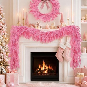 Guirlandes artificielles en rotin Xuanhaoyuan, nouvelle décoration de Noël 2026, décoration extérieure pour patio, cheminée, salon - Product Image 1