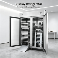 Réfrigérateur commercial vertical à température unique pour boissons, contrôle mécanique de la température, refroidissement par air, étagères réglables