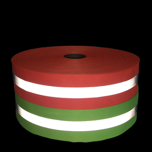 WX huỳnh quang màu vàng cam phản quang Ribbon 8712 Polyester ánh sáng cao vật liệu phản chiếu cho quần áo vải phản quang - Product Image 4