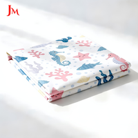 Tissu en coton popeline 100% biologique imprimé de dessins animés numériques de qualité supérieure pour vêtements de bébé