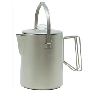 Percolador de café para acampar de titanio, cafetera ultraligera de 15L con filtro para senderismo al aire libre, mochilero - Product Image 4