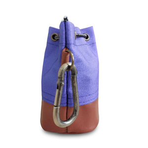 Distributeur de sacs à déjections pour animaux de compagnie en tissu Oxford violet avec poignée en cuir, sac de rangement portable pour sacs à crottes de chien - Product Image 3