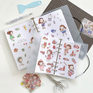 Cuaderno de papel de liberación A4A5A6, pegatinas de manual de hojas sueltas desmontables lisas de doble cara, cinta Washi, colección de libros de imágenes boo - Product Image 3