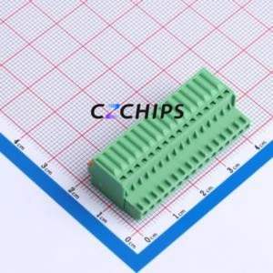 DB2EKD-2.5-16P-GN Plug-in Terminal Block P=2.5mm Connector ( Connector Type: Male Plug )( Construction: 1x16P )( Pitch: 2.5mm ) - Product Image 2