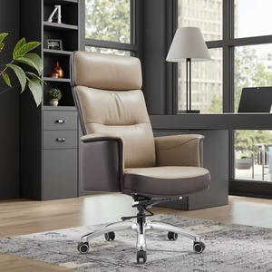 Chaise <span class=keywords><strong>de</strong></span> <span class=keywords><strong>bureau</strong></span> <span class=keywords><strong>de</strong></span> direction moderne en cuir <span class=keywords><strong>de</strong></span> haute qualité avec dossier haut pivotant, châssis d'avion, garantie <span class=keywords><strong>de</strong></span> 5 ans - Utilisation à domicile/au <span class=keywords><strong>bureau</strong></span> - Product Image 1