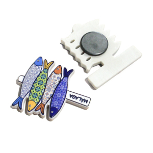Aimant de réfrigérateur 3D personnalisé, logo, souvenir de <span class=keywords><strong>ville</strong></span>, motif mosaïque, poisson Malaga, imprimé en résine, écologique, durable, aimant puissant - Product Image 2