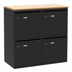 Casier personnel de bureau pour 4 personnes, 2 niveaux, en acier, assemblé, largeur 31,5 pouces (80 cm), <span class=keywords><strong>profondeur</strong></span> 15,7 pouces (<span class=keywords><strong>40</strong></span> cm) - Product Image 1