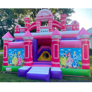 Casa Inflable Grande <span class=keywords><strong>de</strong></span> Princesa Rosa para Niños, Castillo Inflable con Tobogán, Casa <span class=keywords><strong>de</strong></span> Brinco Inflable para Fiestas - Product Image 6
