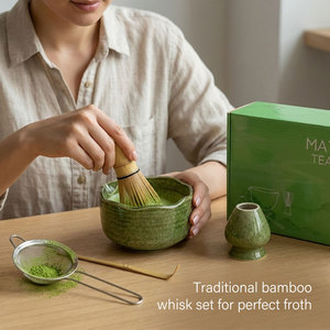 AMULYN Ensemble de fouets <span class=keywords><strong>à</strong></span> <span class=keywords><strong>matcha</strong></span> japonais <span class=keywords><strong>en</strong></span> <span class=keywords><strong>bambou</strong></span>, Chasen <span class=keywords><strong>à</strong></span> 100 dents, Kit de cérémonie du thé avec bol et cuillère, Emballage <span class=keywords><strong>en</strong></span> boîte cadeau pour la vente <span class=keywords><strong>en</strong></span> gros - Product Image 2